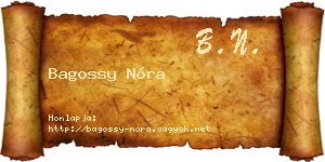 Bagossy Nóra névjegykártya