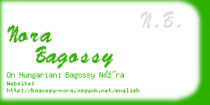 nora bagossy business card